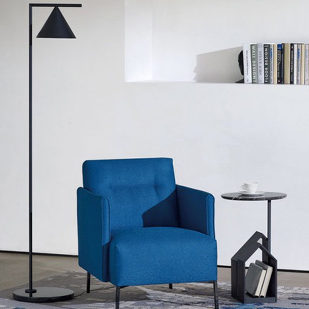 Carins Modern Geometric Marble Base Floor Lamp, Black/Gold - Lumpaz