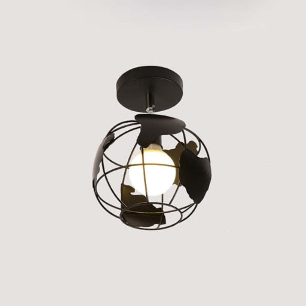 Herbert Modern Nordic Metal LED Flush Mount Ceiling Light, Black/White - Lumpaz