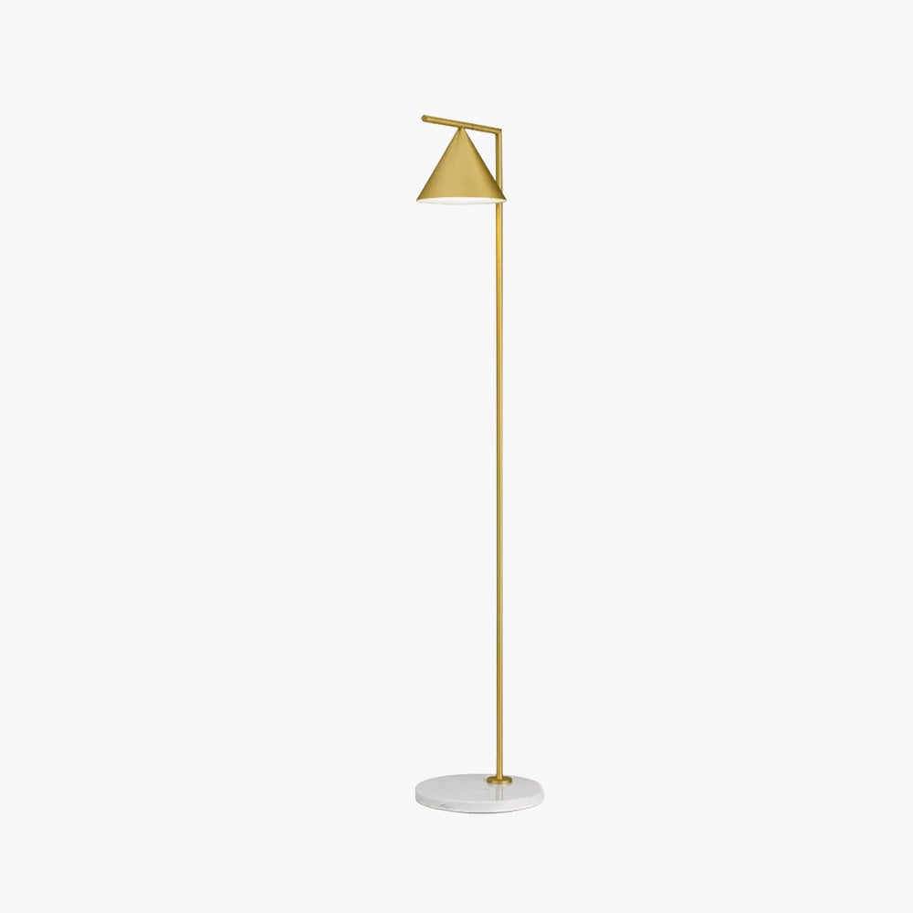 Carins Modern Geometric Marble Base Floor Lamp, Black/Gold - Lumpaz