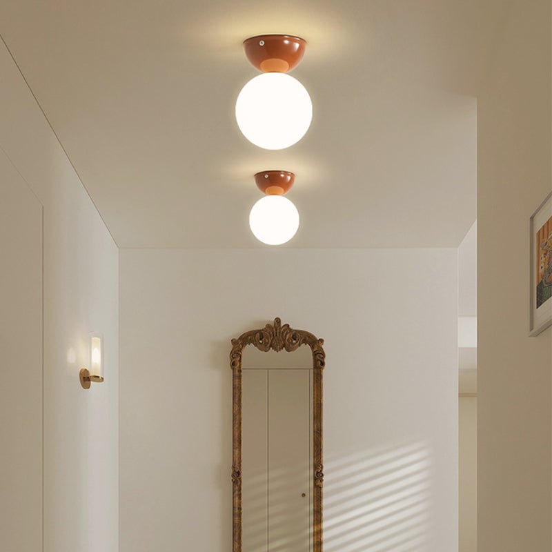 Valentina Vintage Cream Style Ceiling Light Red Chrome Green Bedroom - Lumpaz