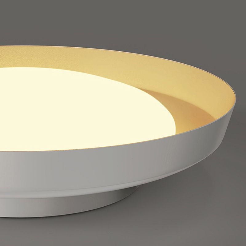 Carins Flush Mount Ceiling Light Round Retro, Metal/Acrylic, White/Black, Bedroom - Lumpaz