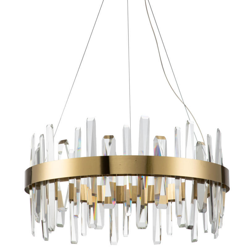 Marylin Modern Crystal Ring Chandelier, Stainless Steel & Crystal - Lumpaz