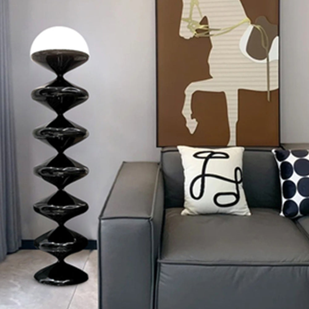 Salgado Bauhaus Gourd Floor Lamp, Black/White - Lumpaz