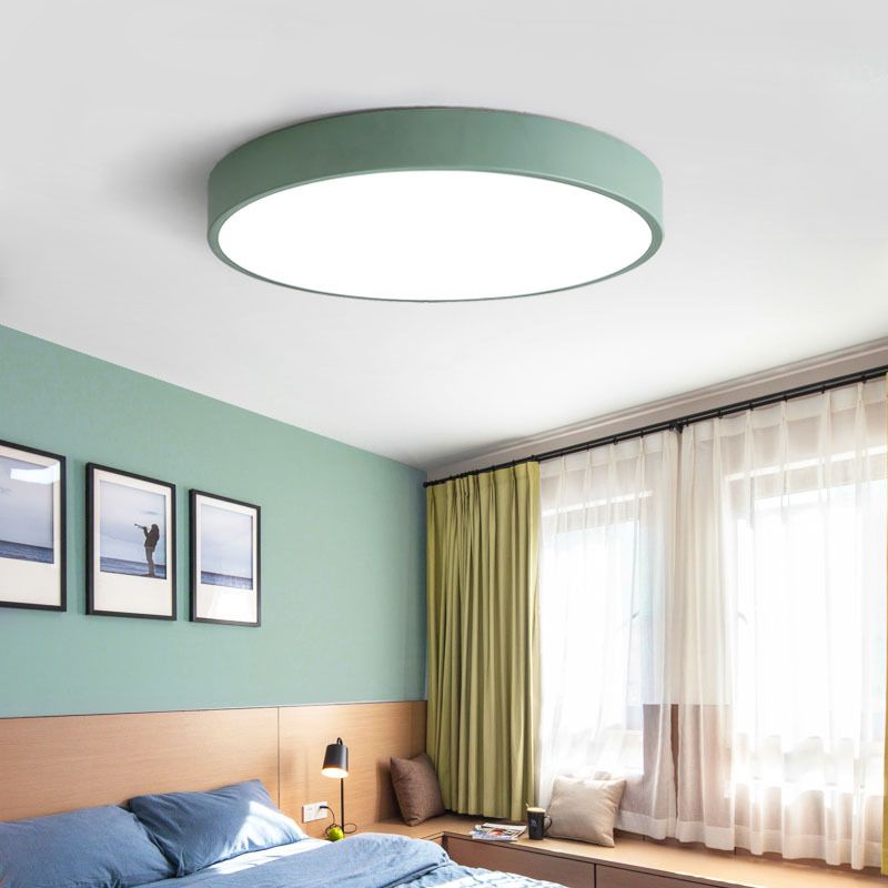 Morandi Ceiling Light Round Flush Mount Yellow/Blue/Green/Pink/Gray Bedroom - Lumpaz