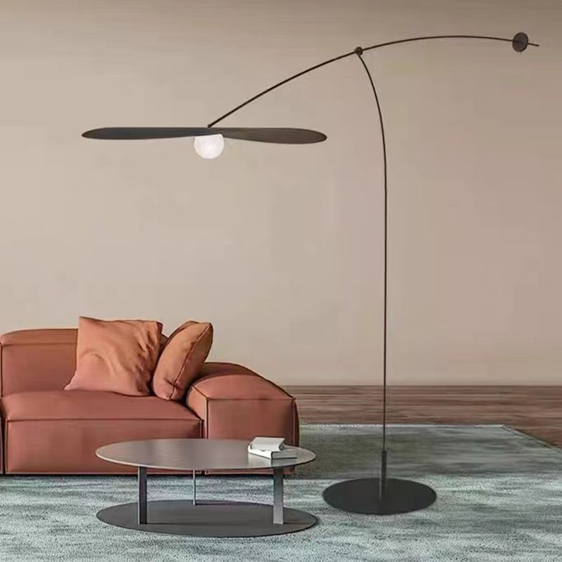 Carins Modern Bowl Linear Metal Glass Floor Lamp,Black /Gold - Lumpaz