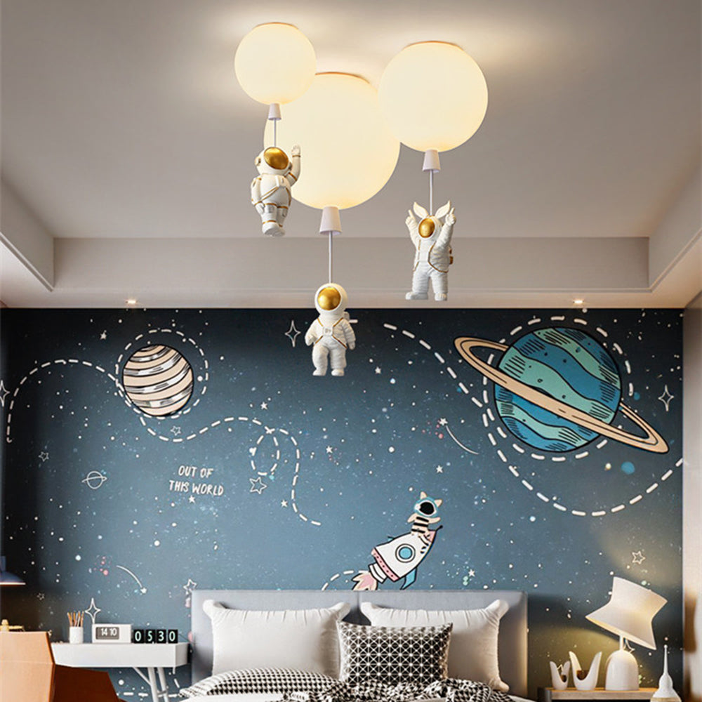 Fateh Astronaut Balloon Flush Mount Ceiling Light 8 Color Bedroom - Lumpaz