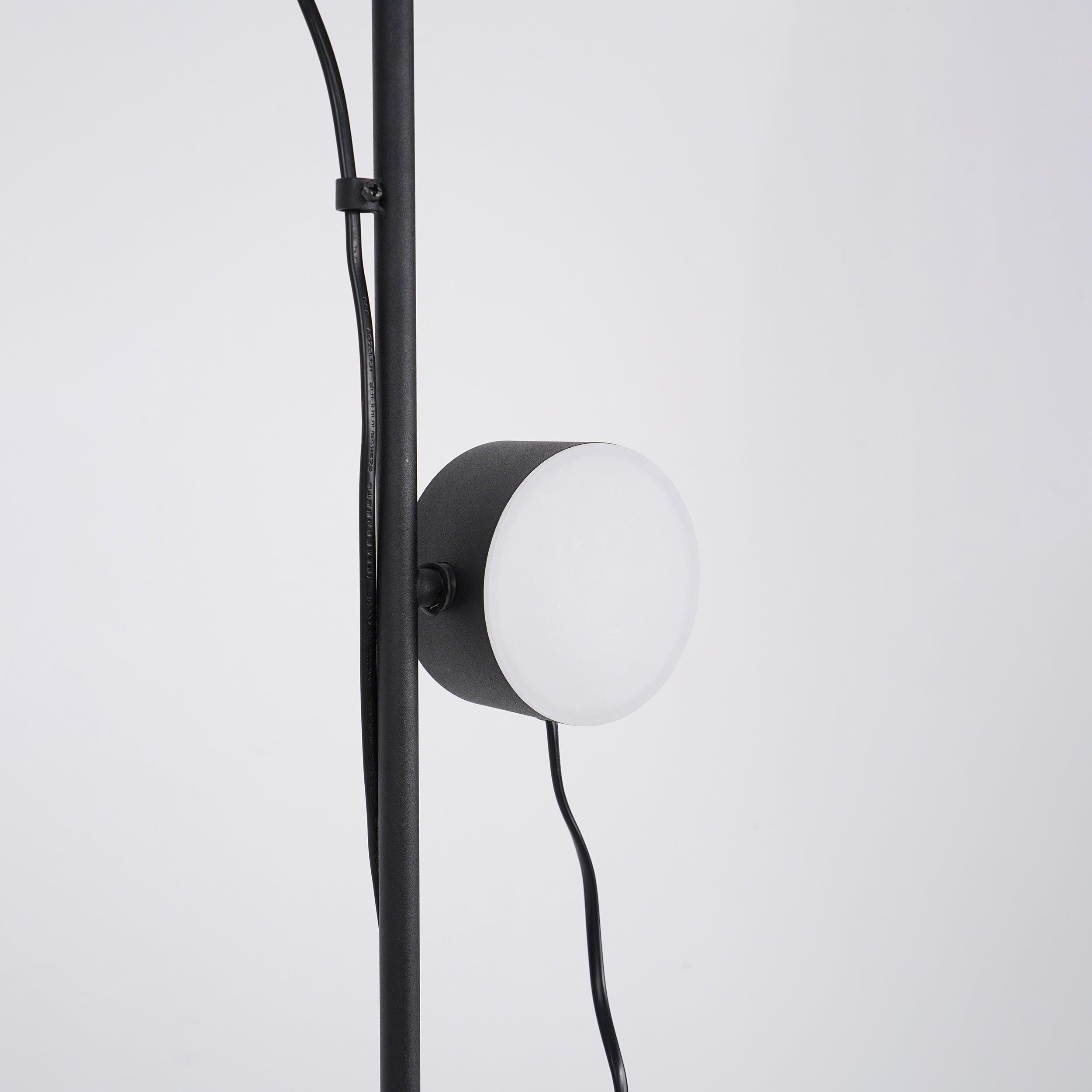 Avi Floor Lamp Cylindrical/Linear Modern, Metal, Black, Bedroom - Lumpaz