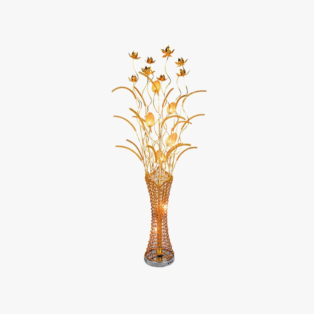 Bella Art Deco Vase Gold Metal Floor Lamp Living Room - Lumpaz