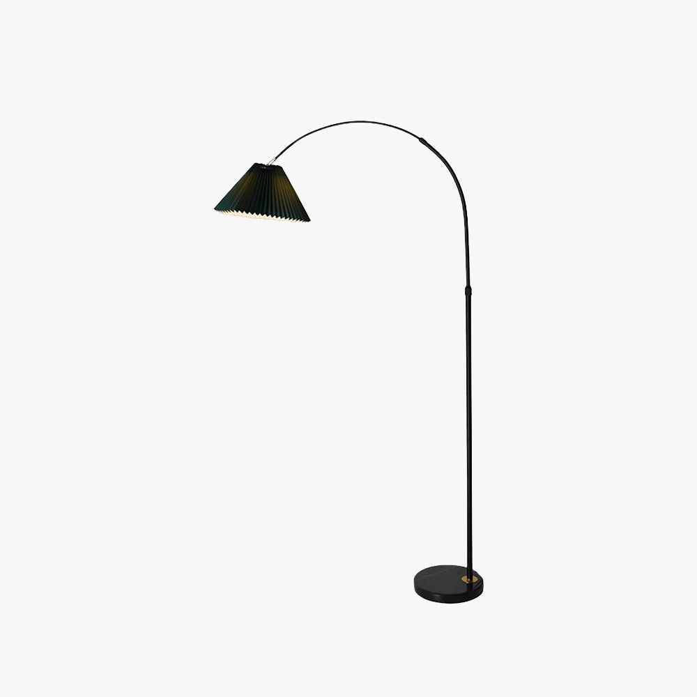 Eryn Floor Lamp Pleated Arc Nordic/Modern, Metal/Fabric, Multi-color, Study - Lumpaz