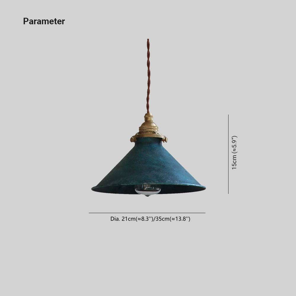 Alessio Vintage LED Rustic Pendant Light Metal Blue Kitchen Balcony - Lumpaz