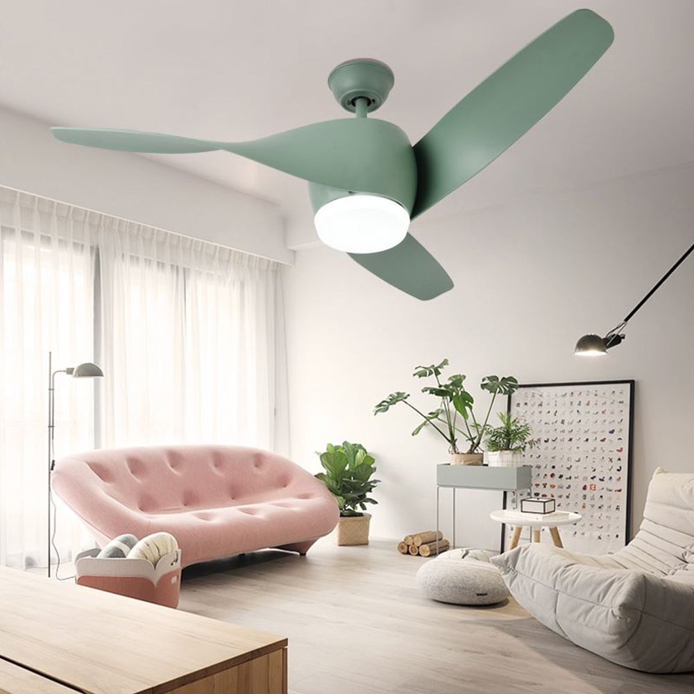 Garner 3-Blade Basic Ceiling Fan with Light, 4 Colors, DIA 52'' - Lumpaz
