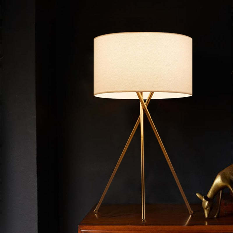 Baines Modern Tripod Floor & Table Lamp, Fabric - Lumpaz