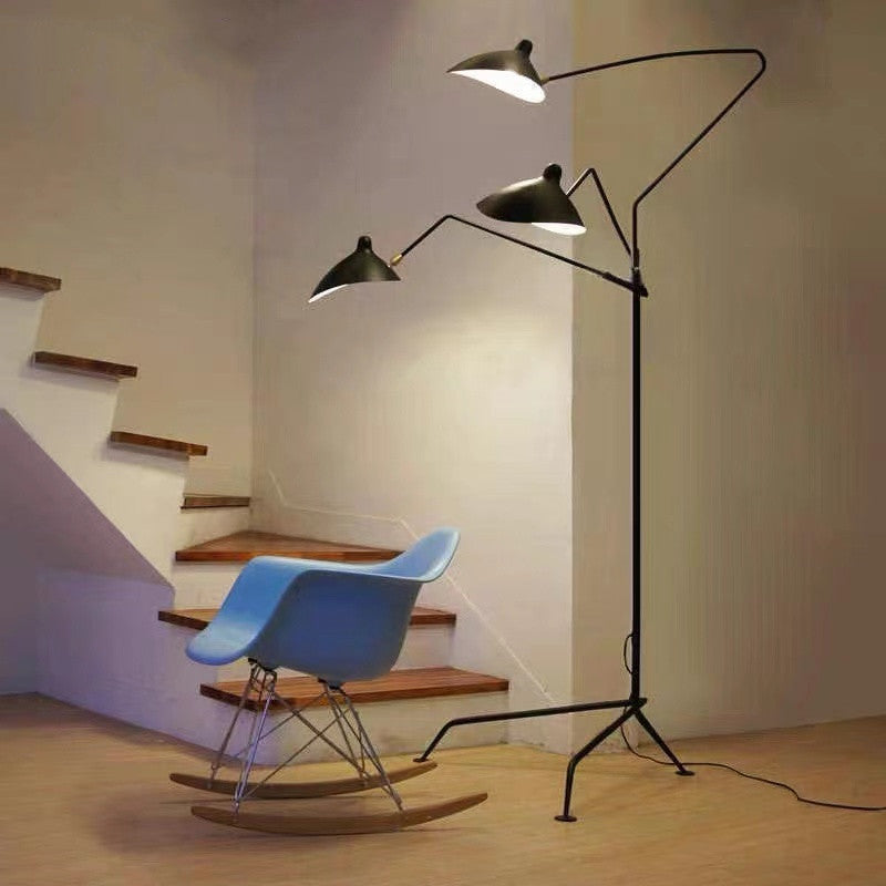 Schmitt Industrial Floor Lamp, 1/3 Heads - Lumpaz