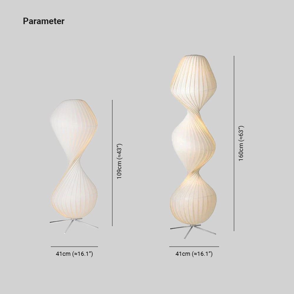 Renée Modern Pleated Fabric Metal Floor Lamp - Lumpaz