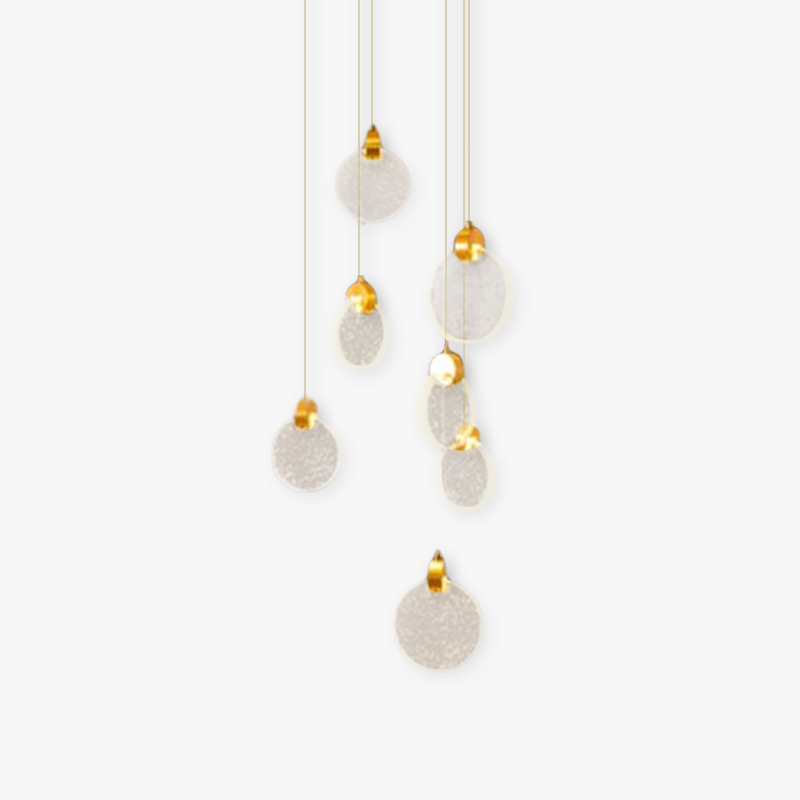 Kristy Minimalist Round  Metal/Crystal Chandelier, Gold - Lumpaz