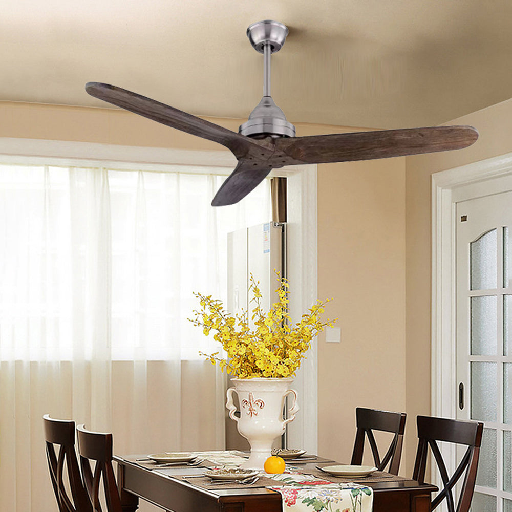 Walters 3-Blade Industrial Black DC Ceiling Fan, Metal & ABS, Summer, 52'' - Lumpaz