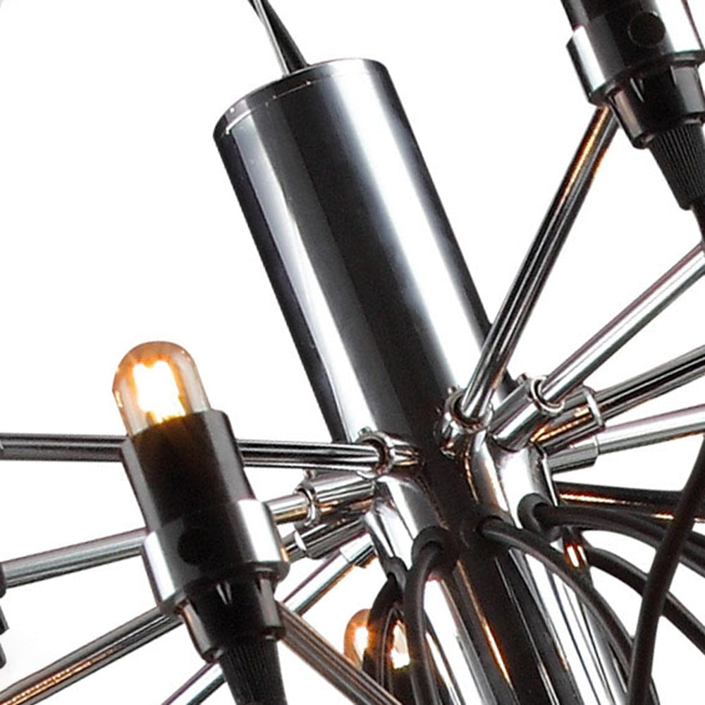 Alessio Retro Linear Metal Chandelier, Black - Lumpaz