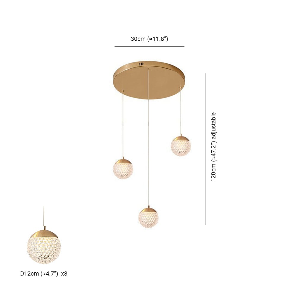 Jibril Multi Staircase Modern Art Deco Pendant Light, Gold - Lumpaz