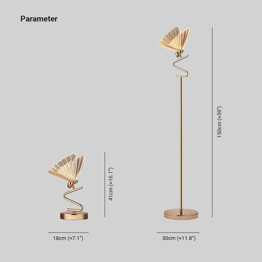 Kady Modern Butterfly Floor/Table Lamp, Living Room/Bedroom - Lumpaz