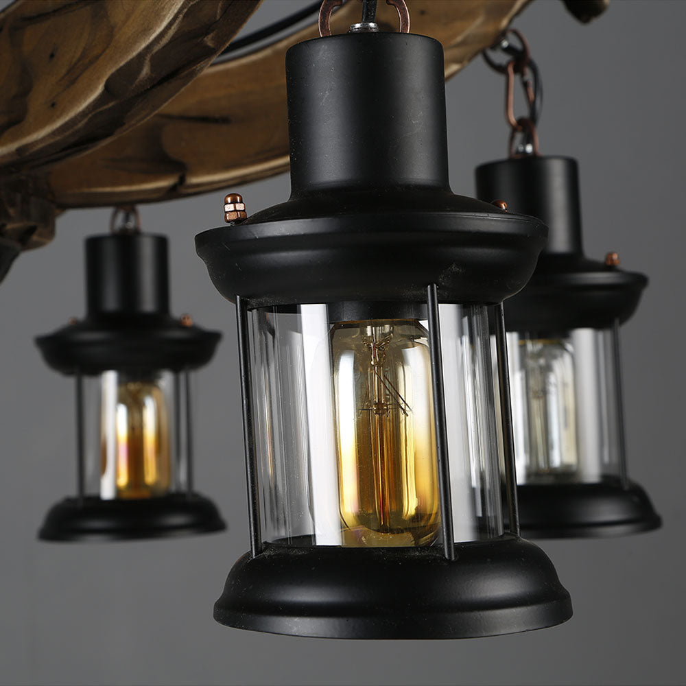 Austin Pendant Light Mid Century/Modern, Metal/Wood, Dining Room - Lumpaz