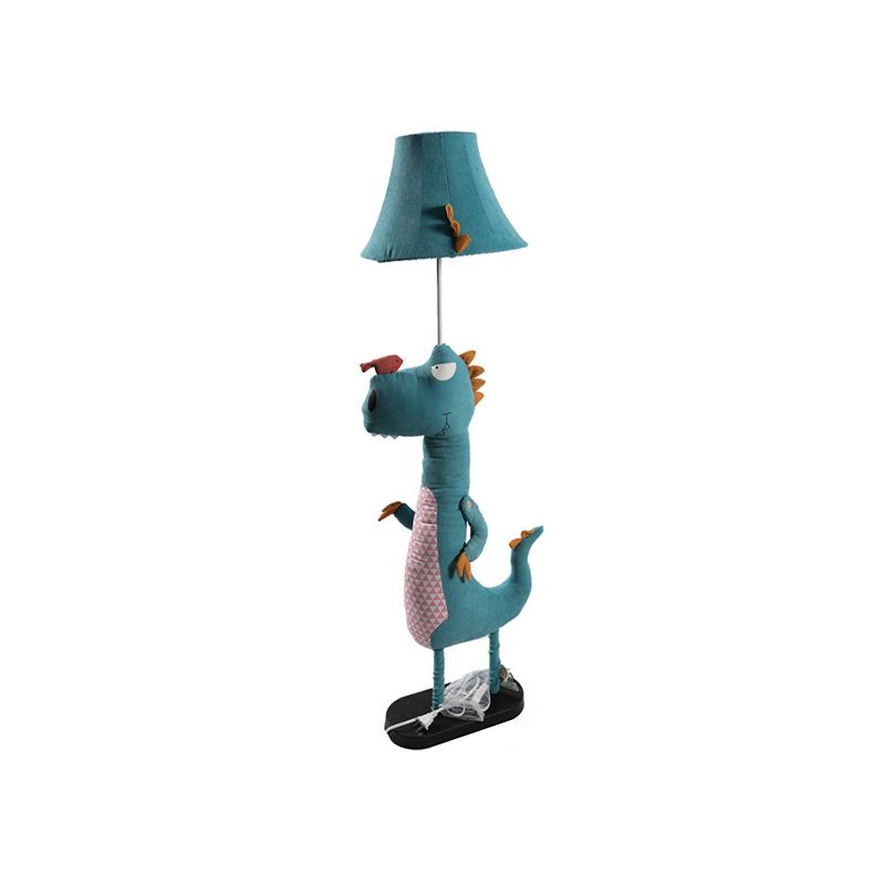 Minori Modern Dinosaur Metal/Fabric Floor Lamp - Lumpaz