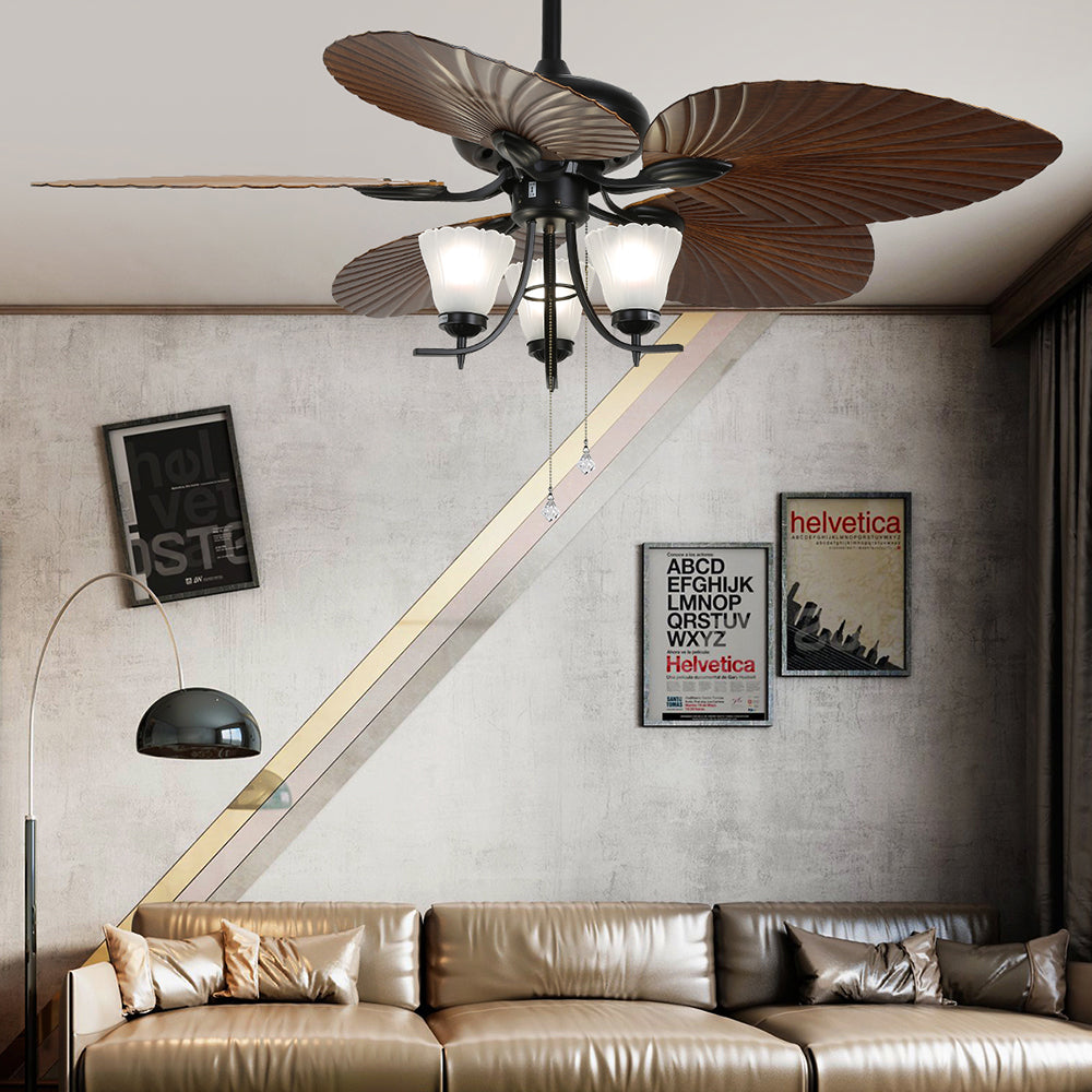 Ross 5-Blade Ceiling Fans /Lantern, 1/3/5 Heads, DIA 51.9'' - Lumpaz