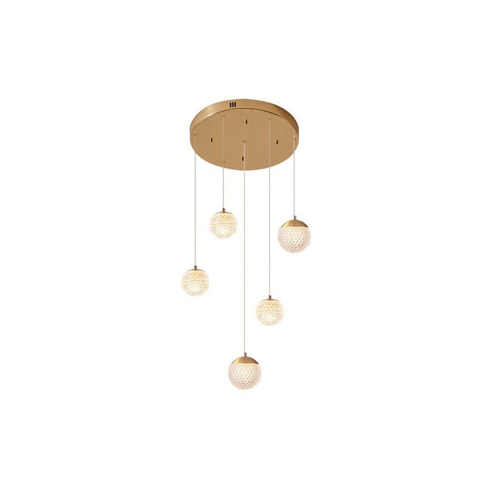 Jibril Multi Staircase Modern Art Deco Pendant Light, Gold - Lumpaz