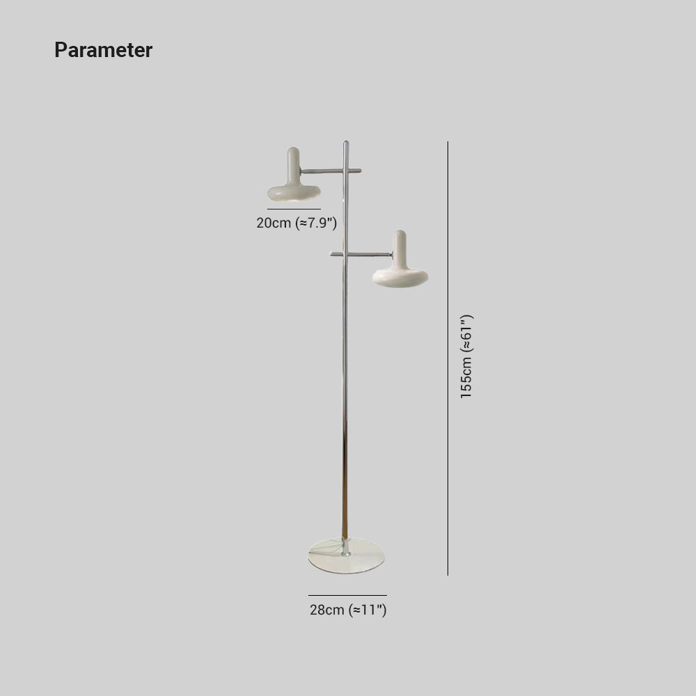 Carins Modern Nordic Minimalist Metal Rotable Floor Lamp, White - Lumpaz