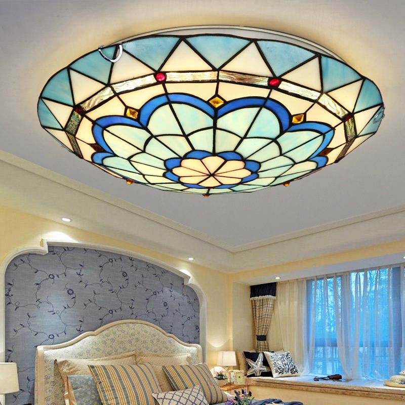 Eryn Flush Mount Glass Colorful Ceiling Light, Bedroom - Lumpaz