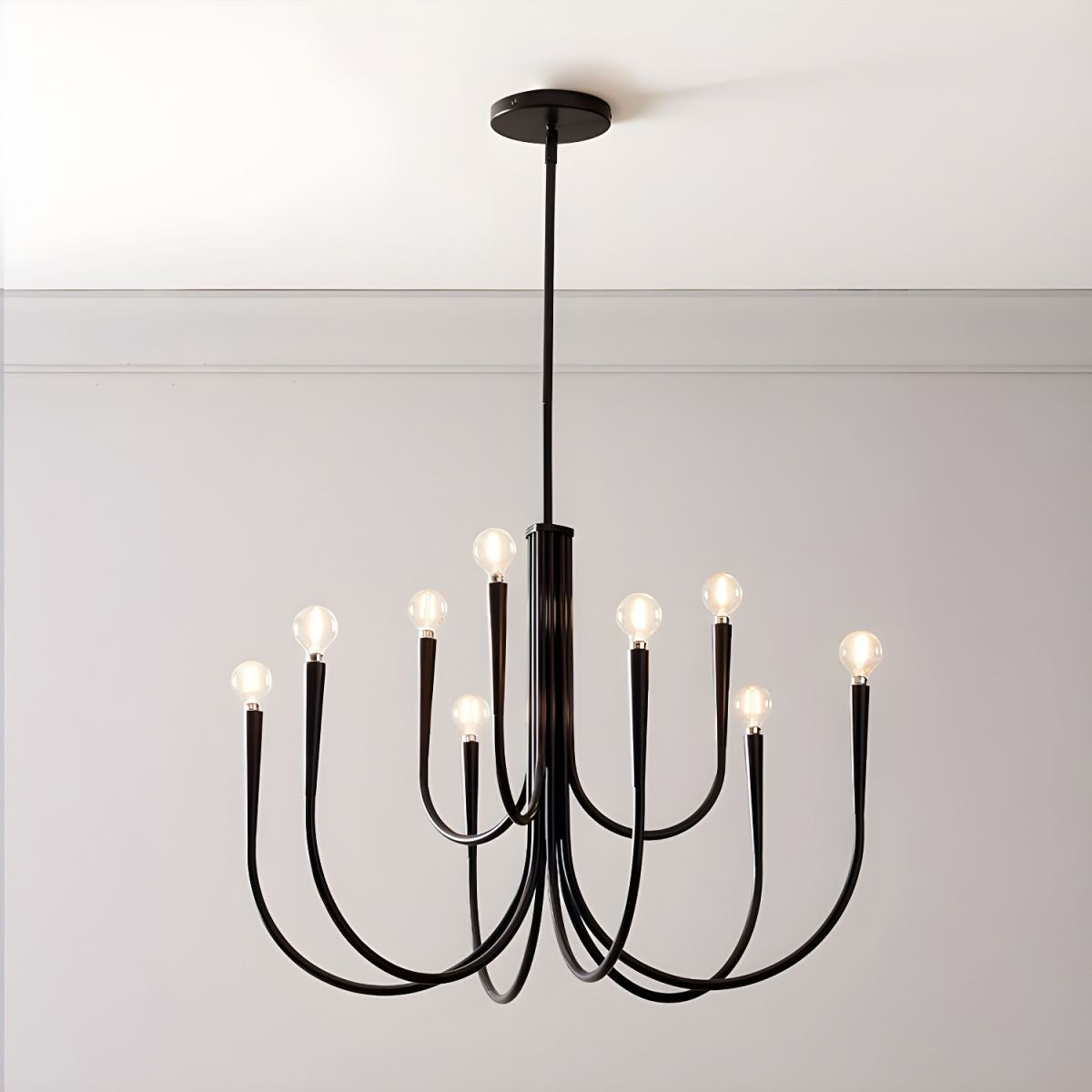 Hailie Modern Minimalist Chandelier Dinning Room, Black/Gold - Lumpaz