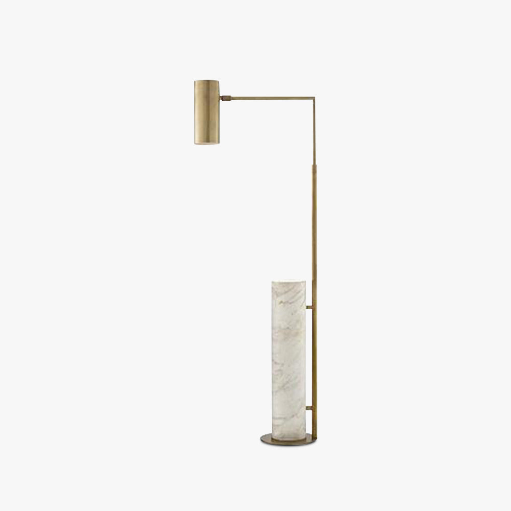 Salgado Minimalistic Gold Floor Lamp, Metal & Marble, Living room - Lumpaz