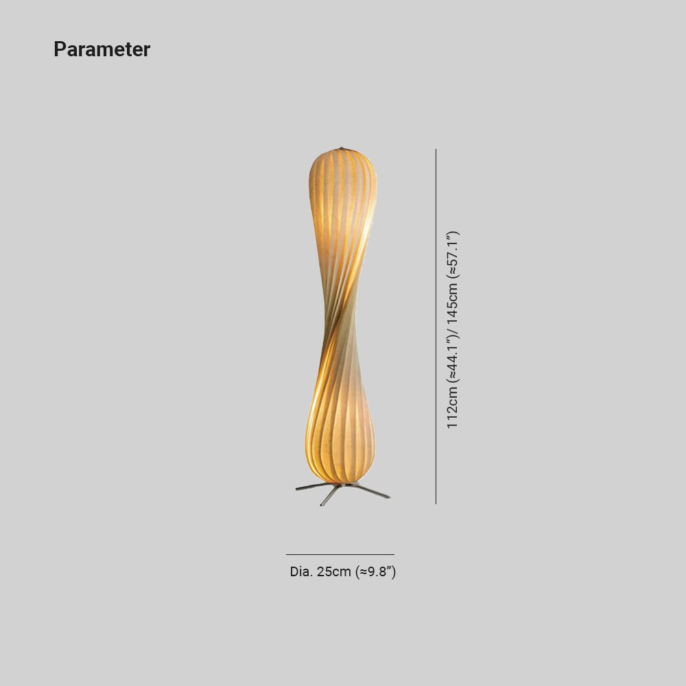 Ozawa Modern Twisted Wood Floor Lamp Wood Color - Lumpaz