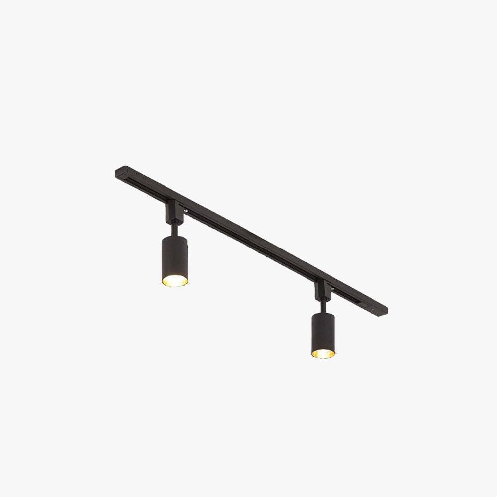 Leigh Nordic Cylindrical Metal LED Flush Mount Ceiling Spotlight, Black/White - Lumpaz