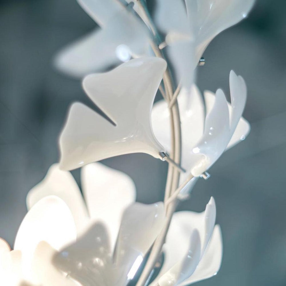 Olivia Modern Leaf Chandelier Metal/Ceramic Bedroom/Living Room - Lumpaz