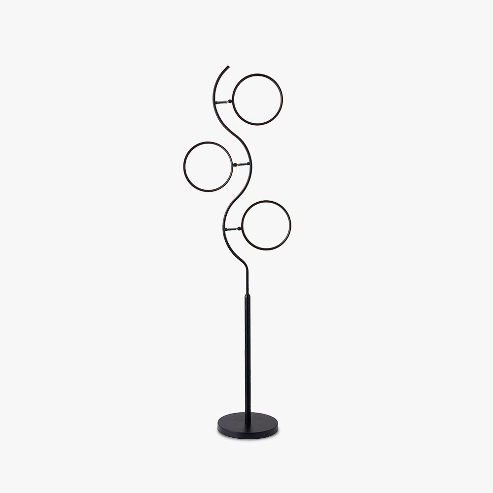 Modern Nordic Curved Acrylic/Metal Floor lamp, Black - Lumpaz