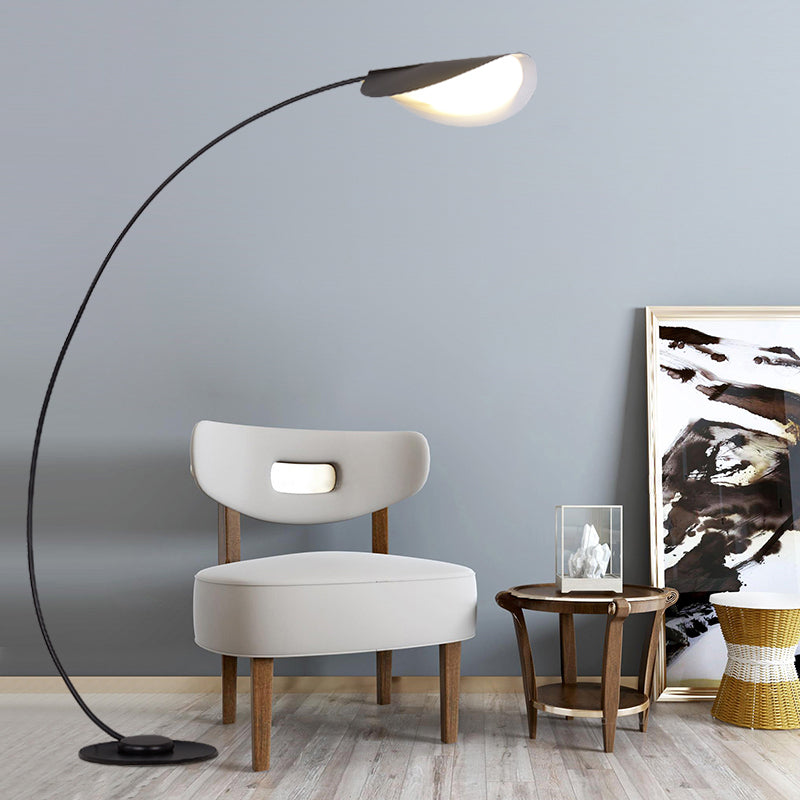 Edge Modern Arch Metal Floor Lamp, Black Bedroom/Living Room - Lumpaz