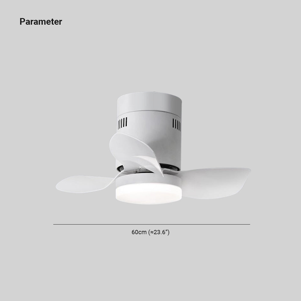 Walters 3-Blade White Ceiling Fan with Light, 2 Color, DIA 23.6'' - Lumpaz