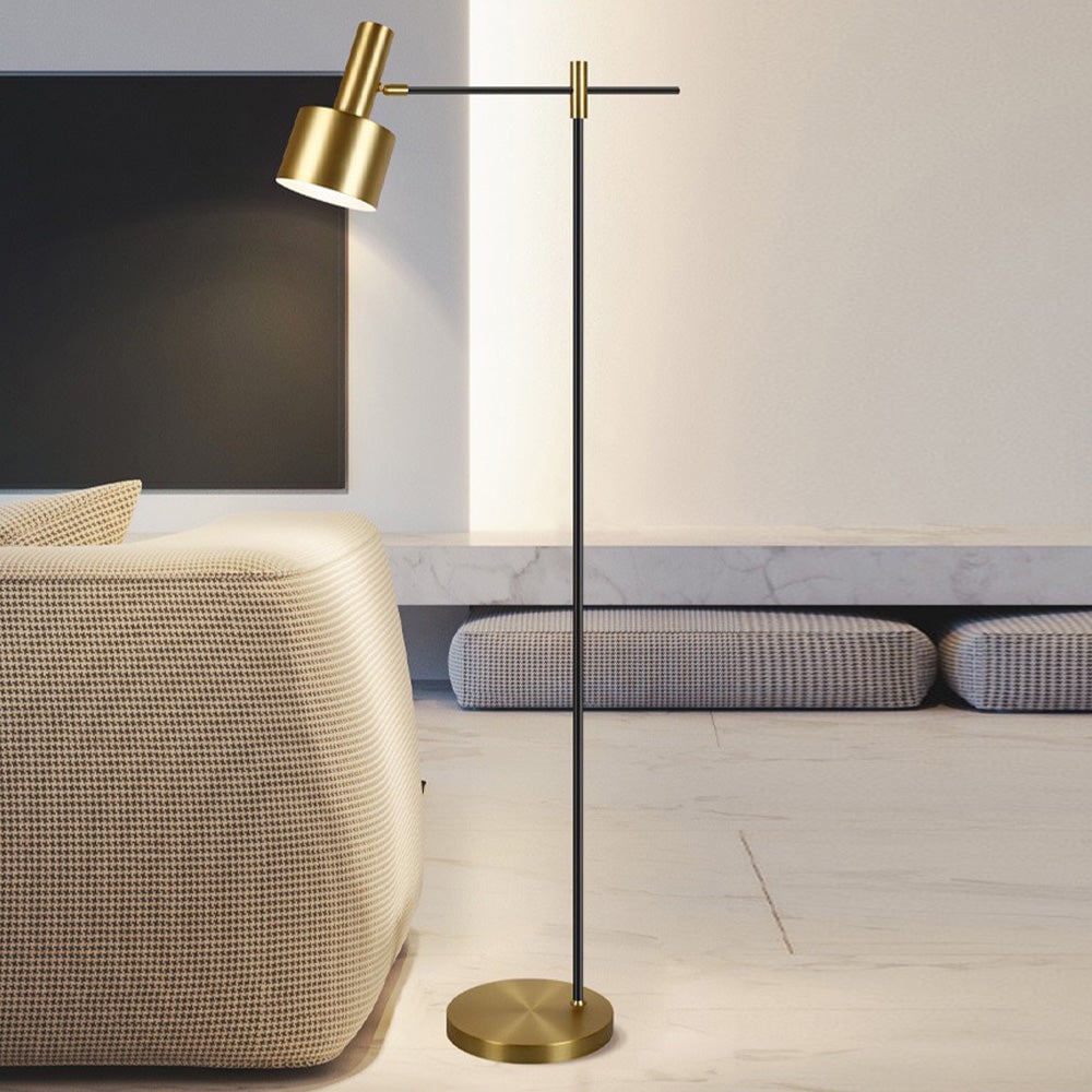 Freja Luxury Linear Metal Floor Lamp, Gold - Lumpaz