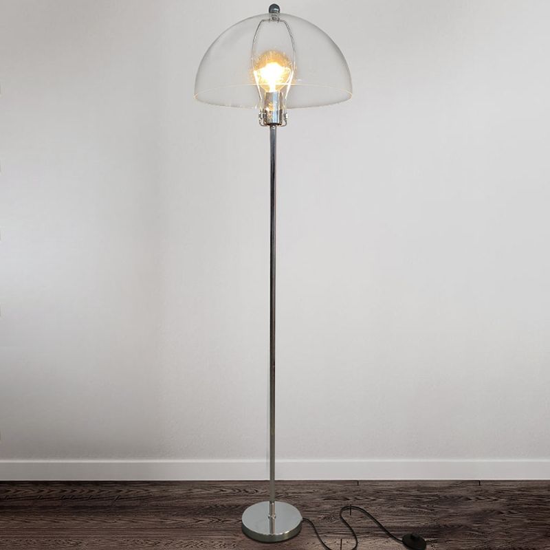 Levy Floor Lamp Round Tree Retro, Glass LED, Transparent, Living Room - Lumpaz