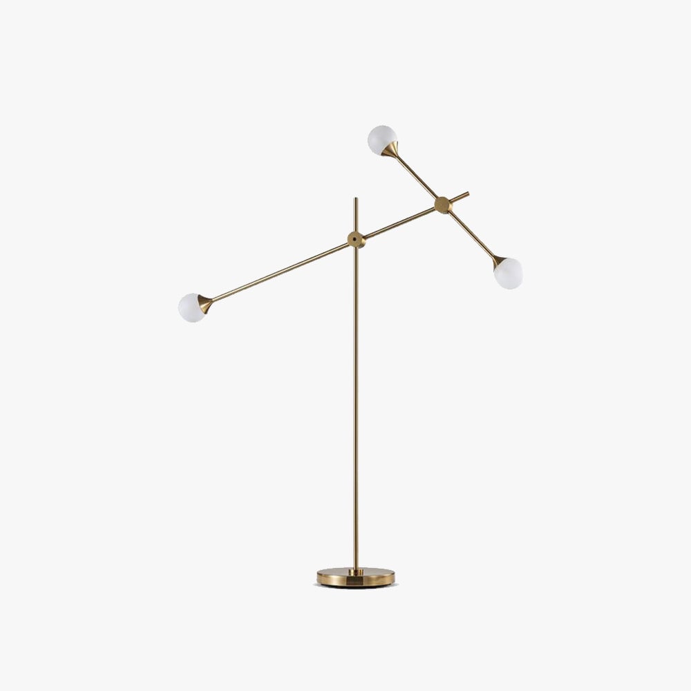 Valentina Gold Orb Swing Arm Floor Lamp, Living room - Lumpaz