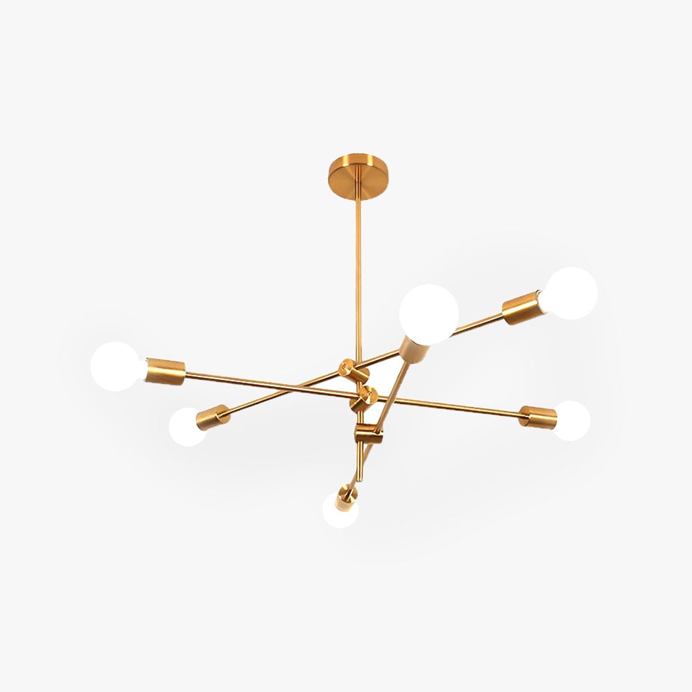 Valentina Modern Globe Metal/Glass Chandelier, Black/Gold - Lumpaz