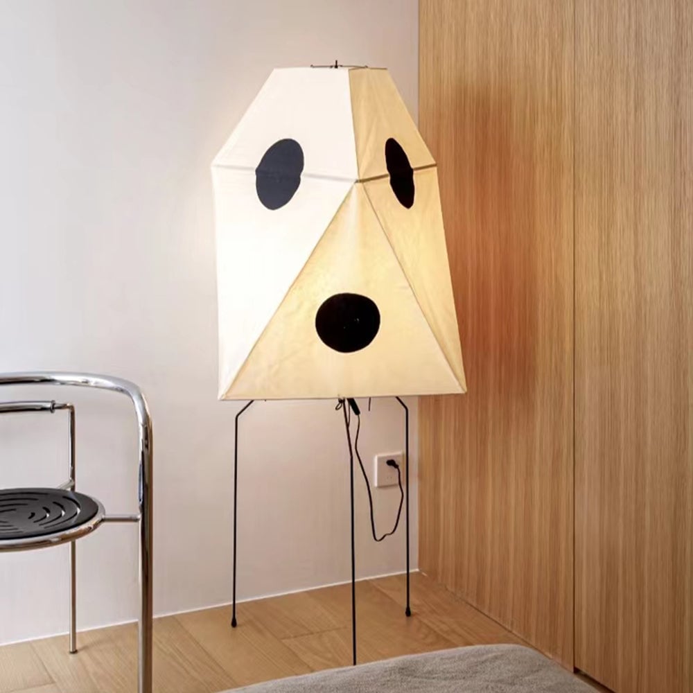 Renée Modern Funky Floor Lamp, Artificial Paper/Metal - Lumpaz