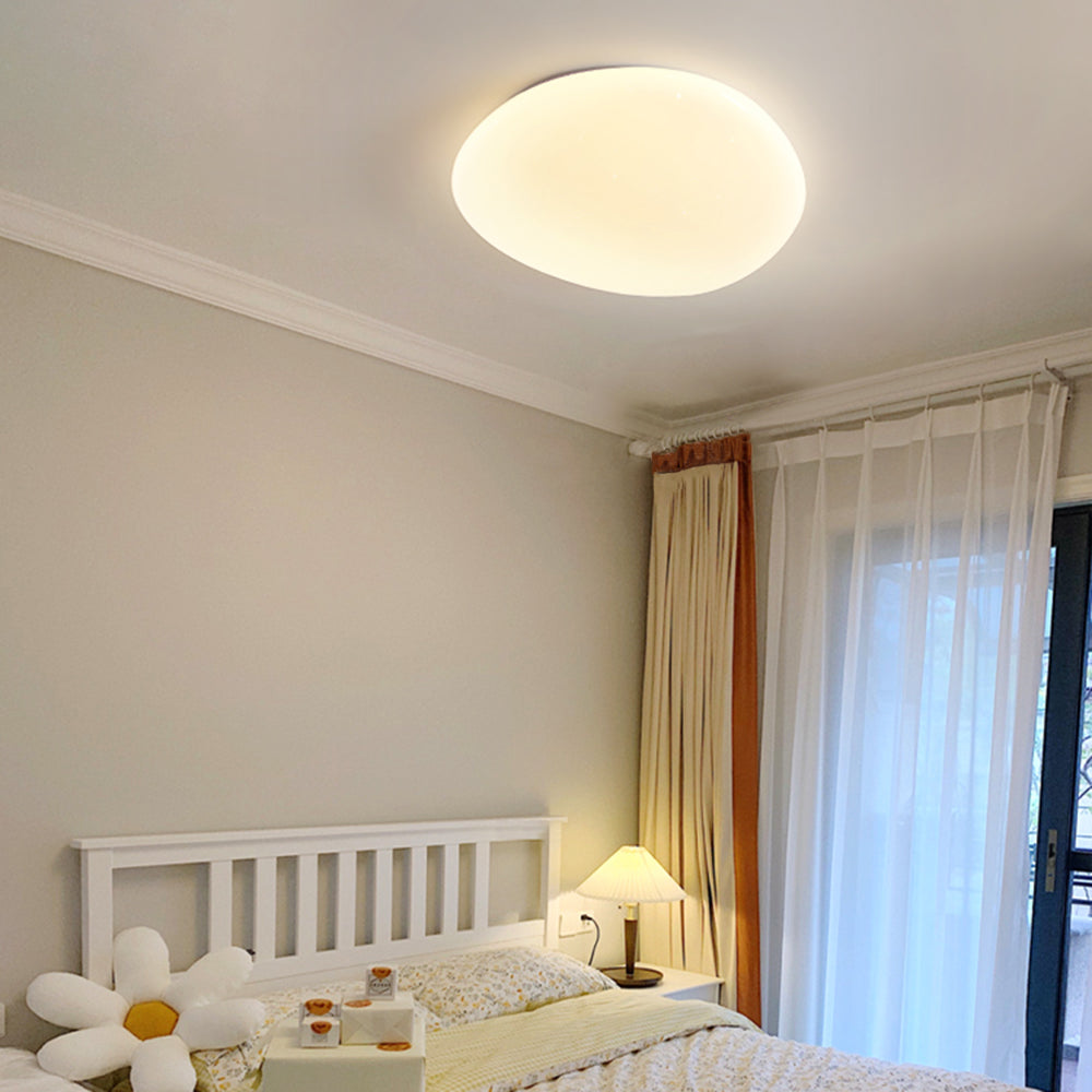 Quinn Modern Pebbles Shape Flush Mount Ceiling Light White Bedroom - Lumpaz
