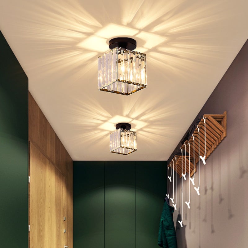 Herbert Modern Metal/Crystal Flush Mount Ceiling Light, 3 Colors - Lumpaz