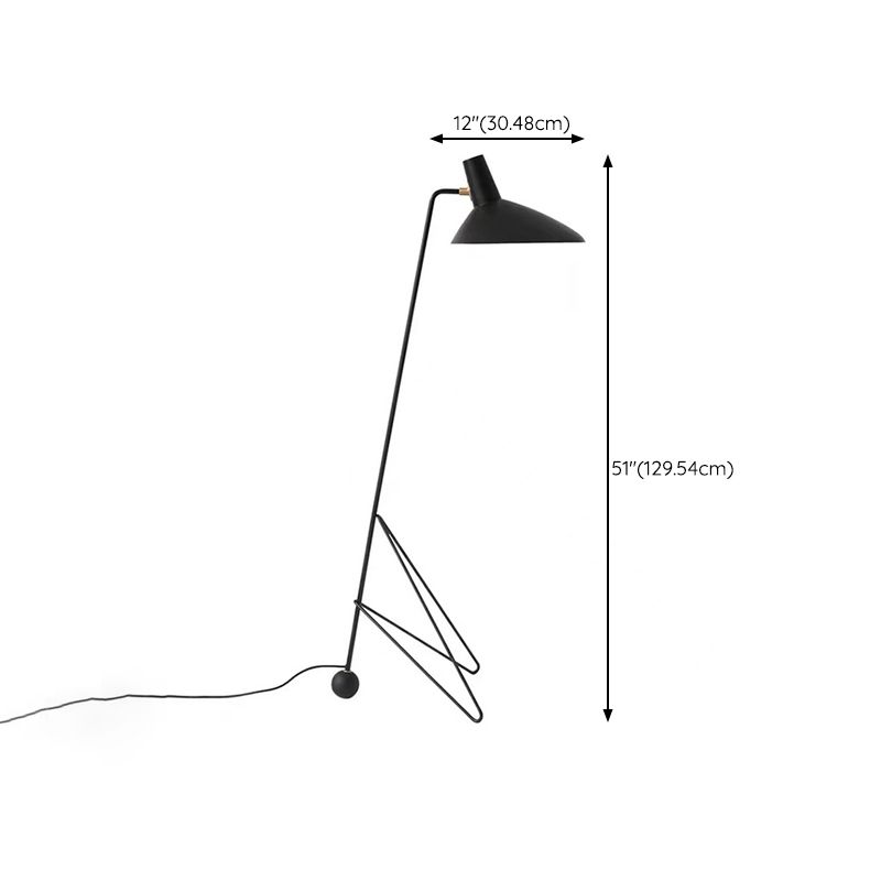 Salgado Modern Minimalist Geometric Tripod Metal Floor Lamp, Black - Lumpaz