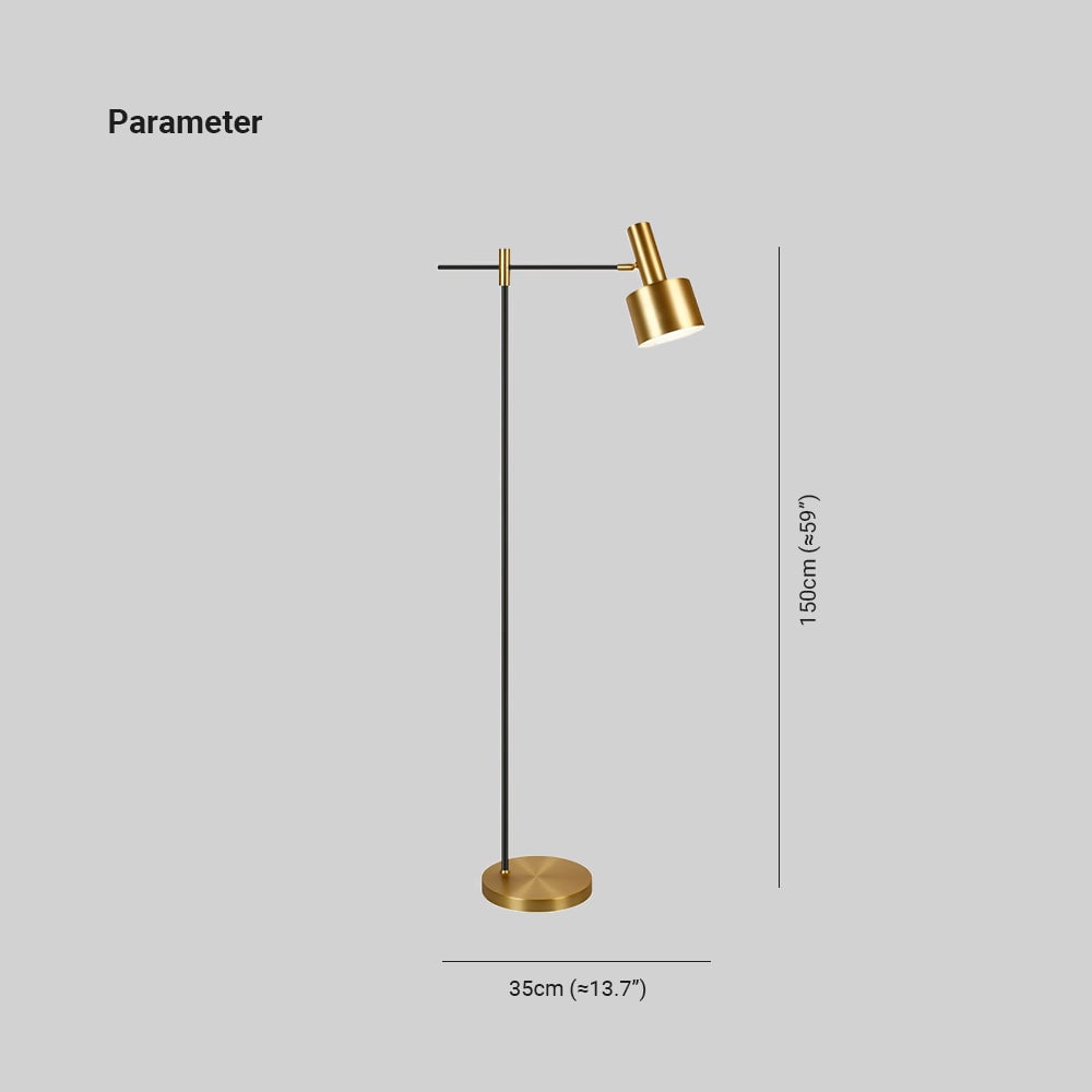 Freja Luxury Linear Metal Floor Lamp, Gold - Lumpaz