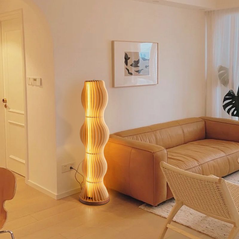 Ozawa Floor Lamp Unique Modern, Wooden Creative - Lumpaz