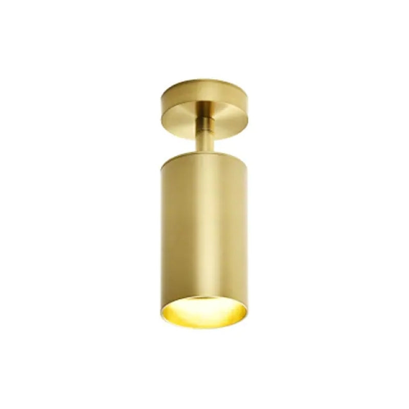 Freja Moderno Gold Cylinder Spotlight Background Flush Mount Ceiling Light, Metal - Lumpaz