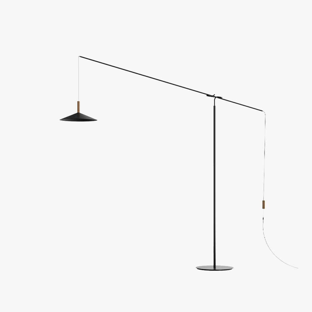 Carins Floor Lamp Italian Unique Modern, Metal Adjustable, Black, Living Room - Lumpaz