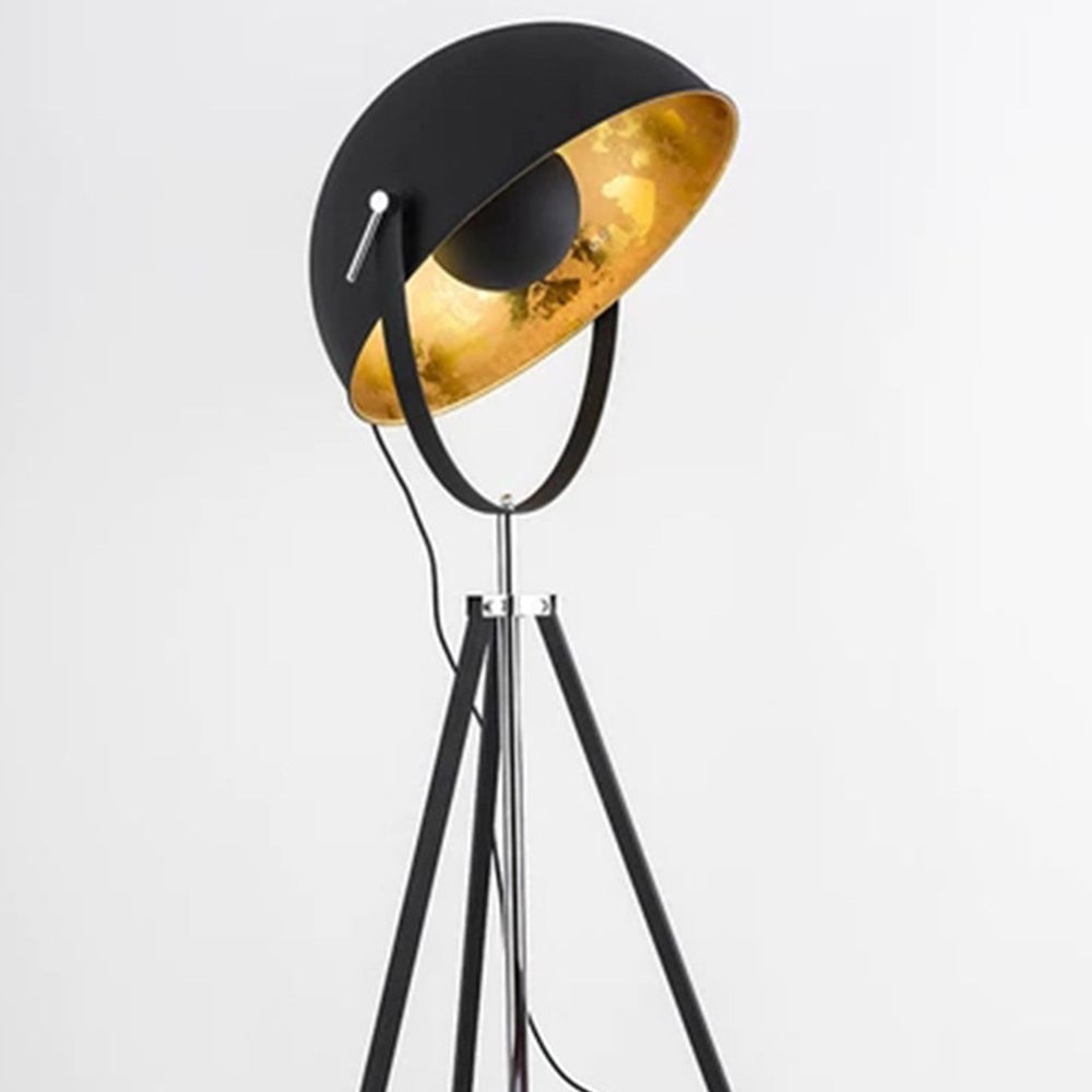 Salgado Vintage Industrial Tripod Metal projector floor lamp, Black - Lumpaz